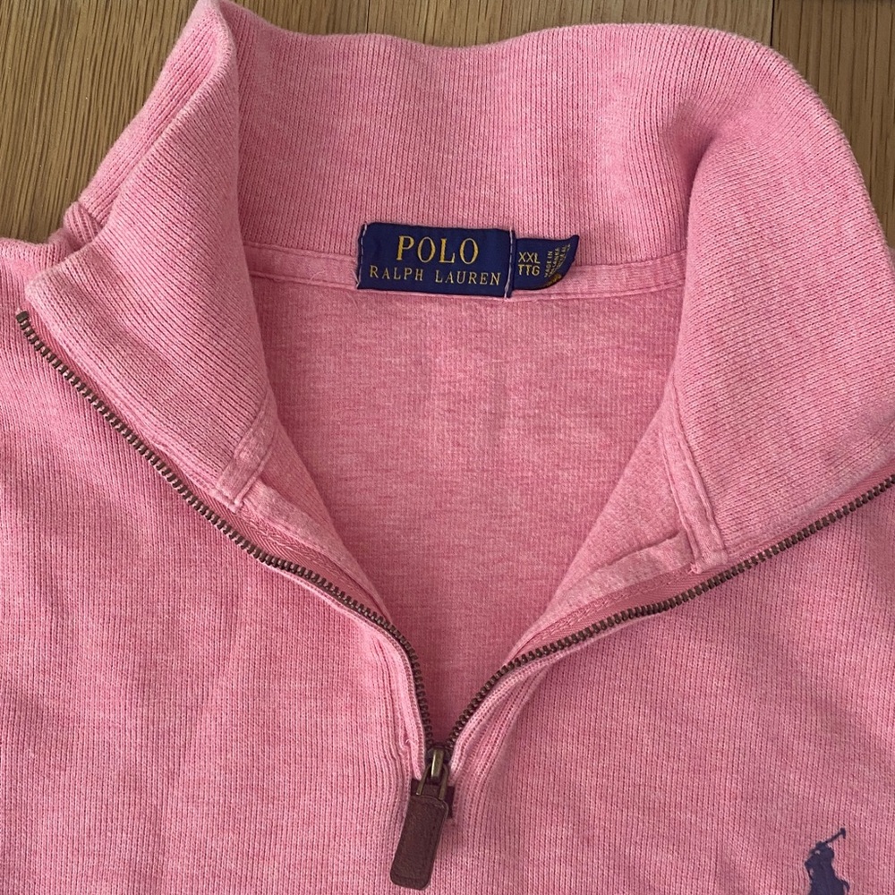Polo by Ralph Lauren Pink Quarter-Zip Sweatshirt - Picture 3 of 6